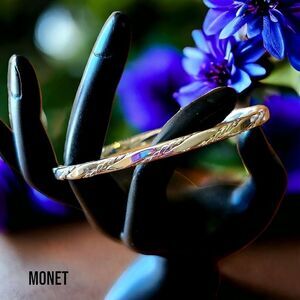 MONET Silvertone Slim Rope Bangle TIMELESS!